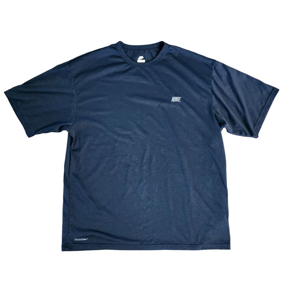 Nike Training Men's Navy-Blue Short Sleeve 100% Polyester T-Shirt Size Large
